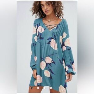 Billabong Just Like Lace-Up Dress In The Color SeaGreen Size S-P